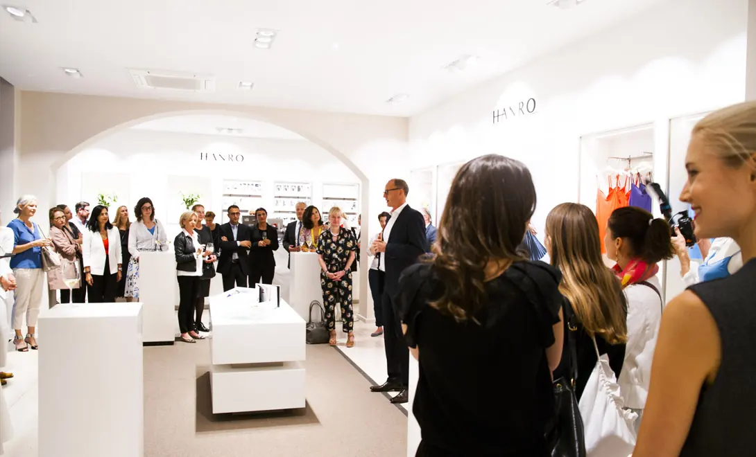 Live-Sketching für HANRO of Switzerland, Store Opening München